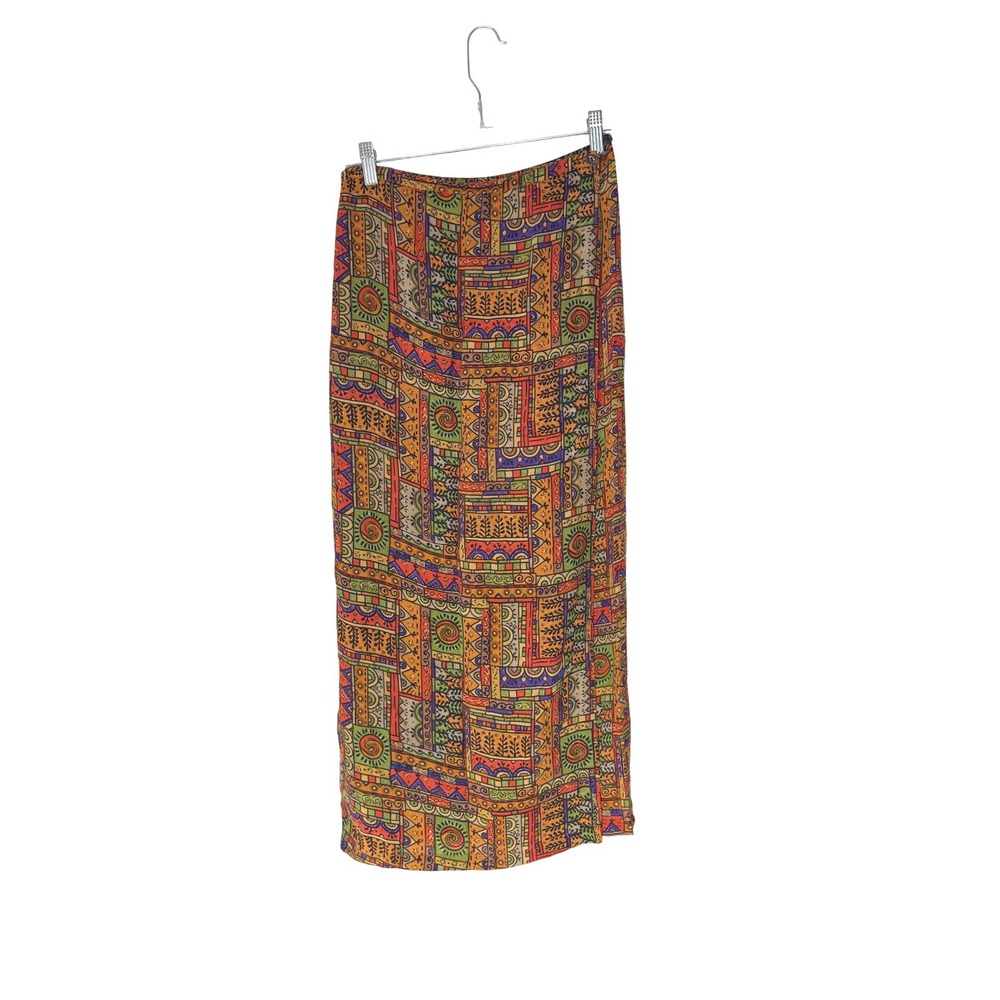 Chico's Design VTG Maxi Skirt Festival Geometric Eclectic Groovy Size 0